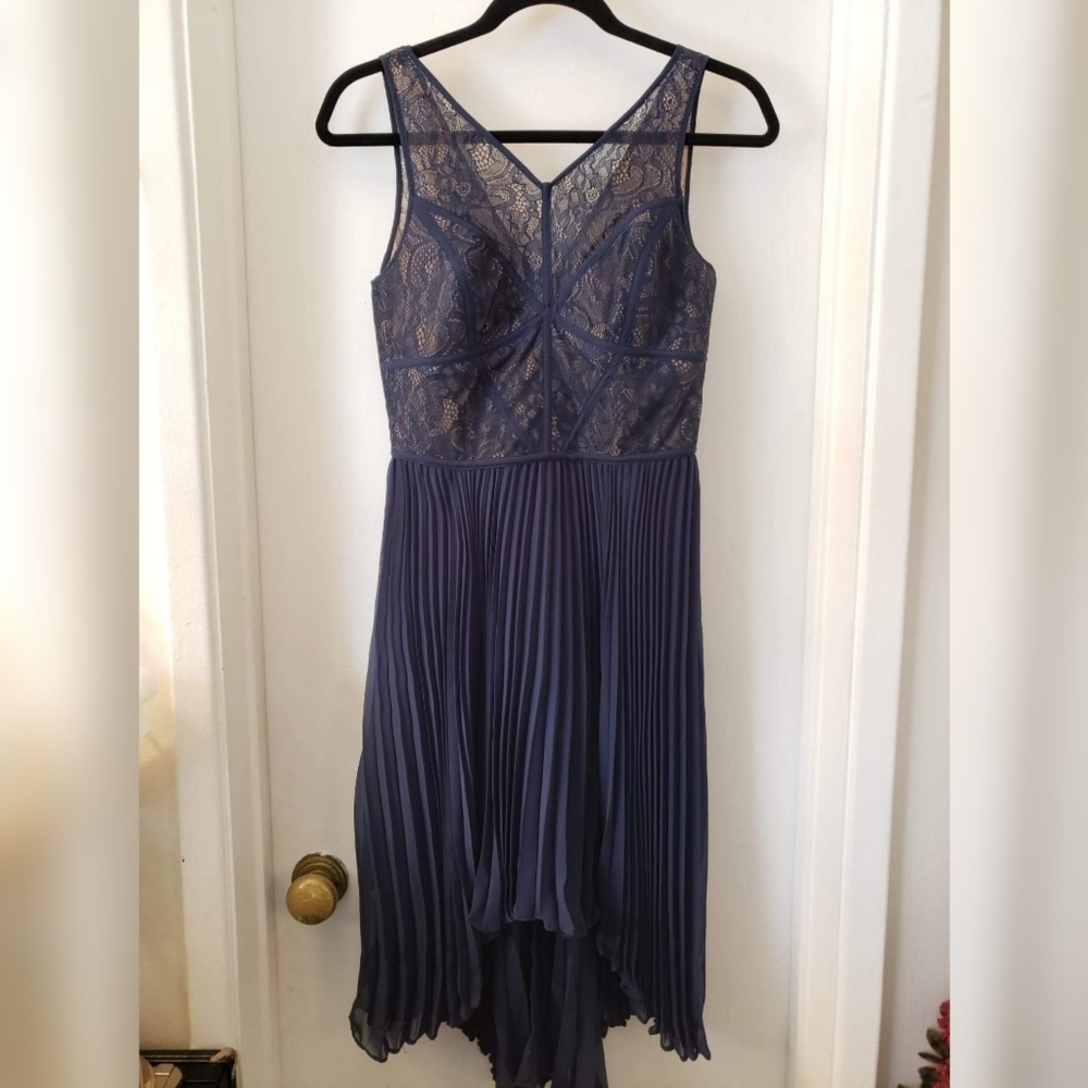 MaxandCleo midnight blue pleated dress